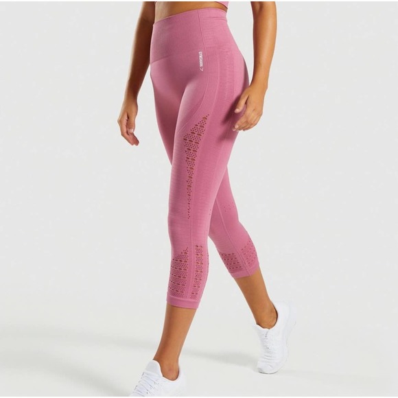 Pink gymshark cropped leggings! Sz Sm - Picture 2 of 4